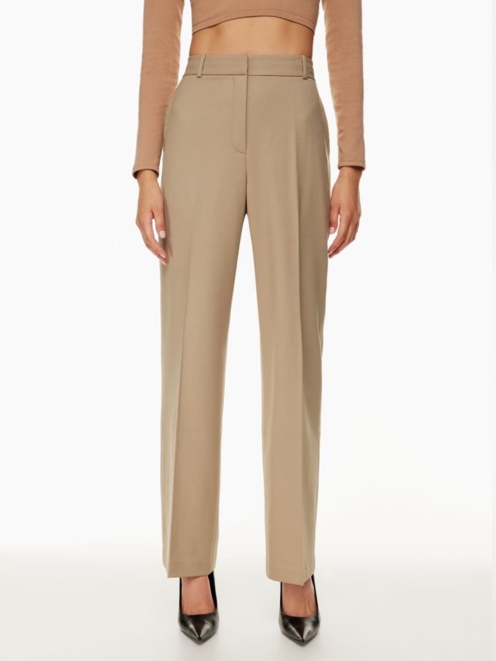 Aritzia Babaton Agency Wool Pant in Dark Camel